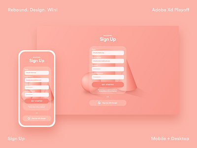 Adobe Xd Playoff: Sign Up adobexd desktop mobile pink playoff signup