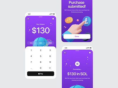 Crypto and NFT exchange - buy crypto 3d 3d motion design animation app crypto design motion motion graphics product purchase stocks ui wallet web3