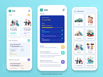 CIO Personal Investment Mobile App app finance illustration mobileappdesign ux