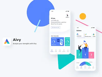 Aivy - AI based Career development App animation career illustration interface mobile ui ui