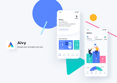 Aivy - AI based Career development App animation career illustration interface mobile ui ui