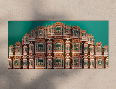 Hawa Mahal: Illustration adobe adobe illustrator art culture heritage illustration illustration digital illustrator illustrator art india jaipur monument postcard souvenir vector