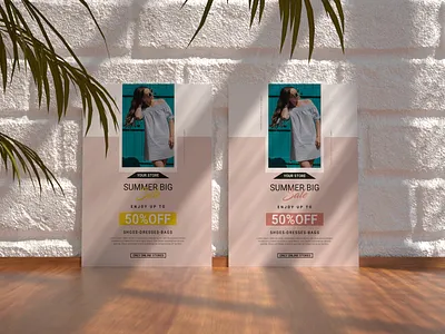 Summer Fashion Sale Flyer beach party branding cool illustration image mockup mordern new retro simple summer fashion sale flyer tropical ui unique ux vintage
