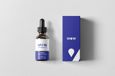 WOW CBD Oil Logo Design Concept blue cbd cbdoil design drop flat logo minimal oil organic spectrum typhography vector vitamin wow