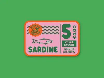 Otter font – Sardine tin brand and identity branding concept design fish fish illustration fish logo font illustration retro typography vintage