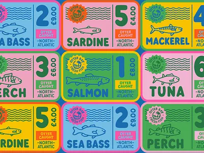 Otter Font Fish pattern brand and identity branding concept design fish fish logo fishing font illustration retro typography vintage