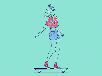 SK8 M8 colour colours design digital illustration fun with faces girl power illustration procreate rad sk8 skateboard skateboarder