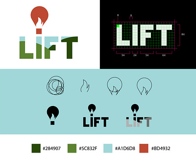 Lift, Hot air balloon logo design balloon branding dailylogochallenge design grid grid logo hotairballoon icon lift logo logo design logocore logodesign logopresentation