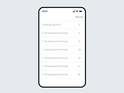 eBook List app design minimal ui ux