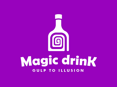 Gulp to Illusion🌀🍷 design logo logodesign logodesigner magicdrink meaningful meaningfullogo meaningfullogos wiitty