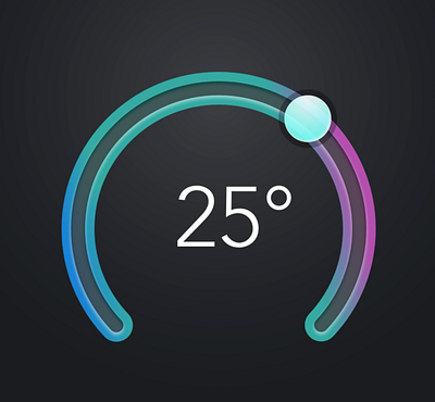 Temperature ring app design clean gradient opacity product design sketch slider temperature ui ux