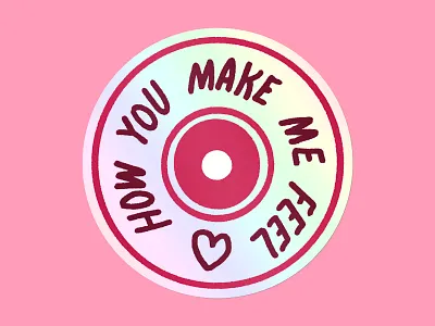 Introflirted Mix CD Sticker 90s cd crush flirting hand lettering handlettering heart illustration illustrator introvert introverted lettering lover romance sticker sticker design stickers