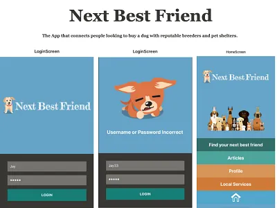 Next Best Friend: SampleScreens app branding design minimal mobile app mobile ui ui