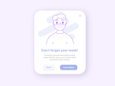 Pop Up/Overlay ad cartoon illustration character daily ui daily ui 016 flat ui flatillustration illustration lilac mask masks popup ui uidesign vector art