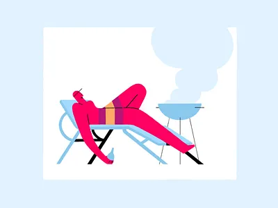 Summer vibes! 2d character abstract adobe beer branding character design characterdesign chill chilling design grill illustration illustrations illustrator summer vacation vector