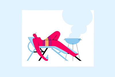 Summer vibes! 2d character abstract adobe beer branding character design characterdesign chill chilling design grill illustration illustrations illustrator summer vacation vector