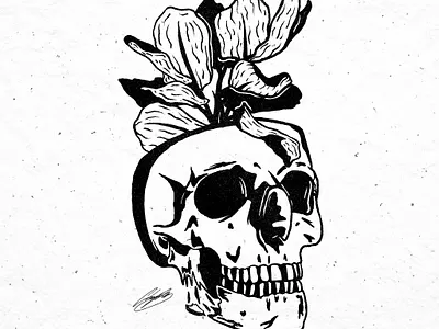 Skull Vase #2 artwork charleypangus draw drawing handdrawn illustration ipadpro logo procreate skull