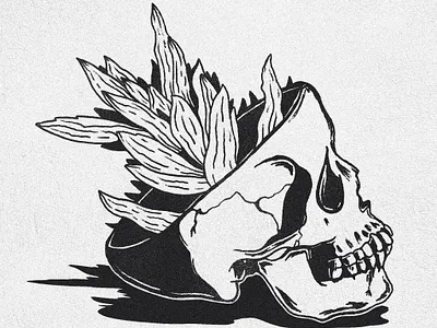 SKULL VASE ILLUSTRATION artwork charleypangus design draw drawing illustration ipadpro merchdesign procreate skull