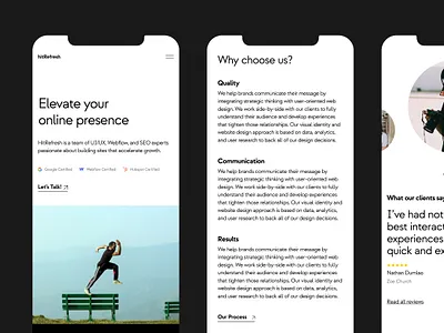 Hitrefresh Digital Agency Mobile Landing agency creative agency design digital agency figma iphone landing landing page mobile phone responsive ui ux web