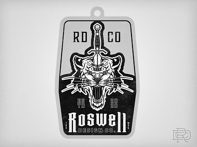 RDCO Stickermule Charm Playoff adobe illustrator graphic design grungy illustration logo personal brand stickermule tiger