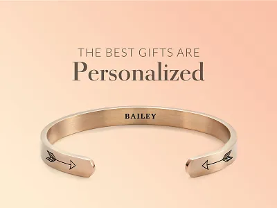 An email banner for personalized jewelry banner banner design bracelet bracelets e commerce ecommerce email gradient gradient color gradients mockup photoshop rose gold