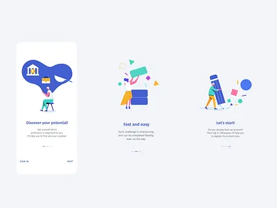 Onboarding - AI based Career development App career graphic illustraion interaction interface onboarding screen ui