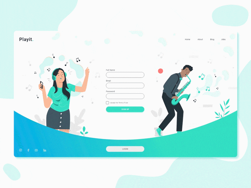 Sign Up Screen micro interaction animation illustration micro interaction ui ux vector web