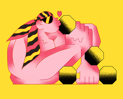 GYM RAT fitness flat illustration minimal swole