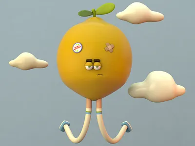 Happy lemon 3d character cinema4d design diseñodepersonaje illustration logo modelado modeling personaje