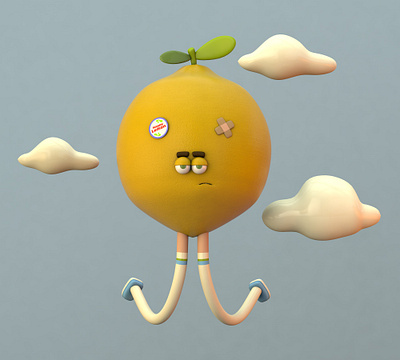 Happy lemon 3d character cinema4d design diseñodepersonaje illustration logo modelado modeling personaje