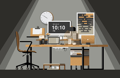 Dream Desk Setup desk illustraion illustrator