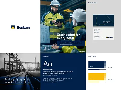 Hoskam Branding Identity app brand identity branding businesscard color colorpalette design engineering logo typography vector