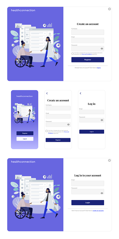 healthconnection Sign Up - Daily UI Challange dailyui healthcare sign up signup ui visual design