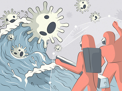 COVID-19 Wave article illustration coronavirus covid 19 digitalart drawing illustration salipuma virus wave