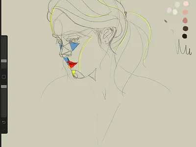 Self Portrait In Progress illustration in progress portait procreate