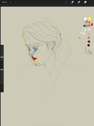 Self Portrait In Progress illustration in progress portait procreate