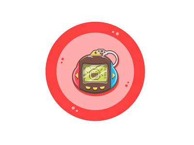 Tamagochi Nintendo Switch Inspired Design cartoon art childhood circle console cute art cute fun funny flat illustration funny game gaming minimal minimalist minimalistic nintendo nintendo switch nintendoswitch product design red simple design vector art