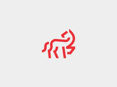 Red WardeTech Horse branding design icon illustration logo