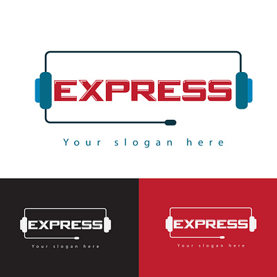 Express word logo branding broadcast company logo express express logo language media media logo modern logo music logo news news logo radio radio logo simple logo vector wordmark