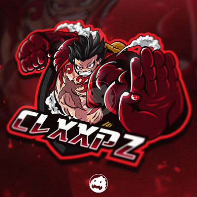 CLXXPZ LOGO esport esportlogo fan art gaming gaming logo illustration illustrator logo logo design luffy mascot logo one piece red logo vector vector illustration