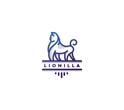 Lionilla animal branding design gorila king line logo lion logo stroke vector wild