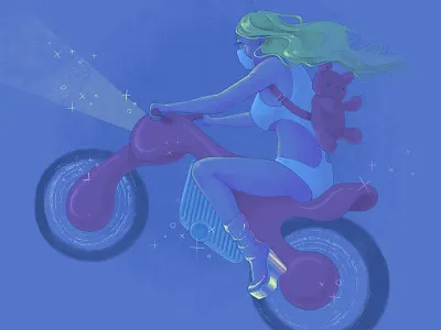 Synthwave Nights adobe fresco concept art digital digital illustration drawing fantasy feminine futuristic human figure illustration ipad pro art magical girl retrofuture