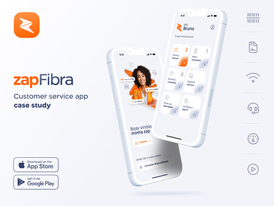 zapFibra: A customer service app app app design bruno brunoribeiro ribeiro ui design ux design zap zap telecom