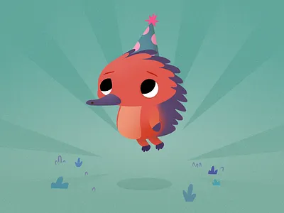 Little Birthday Echidna animal art artwork australia australian animals cute animal echidna gameart illustration kids game mammals sketch
