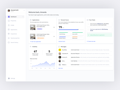 Rental Application platform pt.1 app apply cards clean dash dashboard design house housing interface mangement minimal realestate rent rental rental app search ui ux web