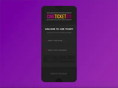 Cine Ticket adobe xd branding interaction design movie app ui