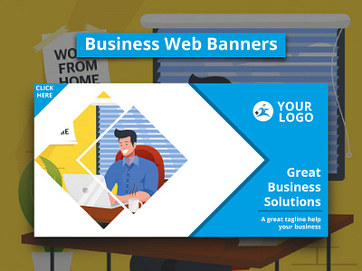 Web Banner Ads Design - 7 Size & Fully Editable Ai advertising banner banner ads banner design branding portfolio social media social media banner web design