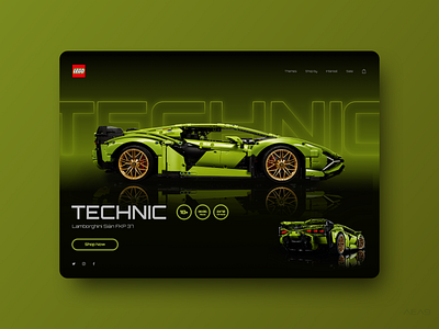 Lego Lamborghini concept car concept design ecommerce ecommerce design landingpage lego minimal navigation typogaphy user interface design uxui web web design