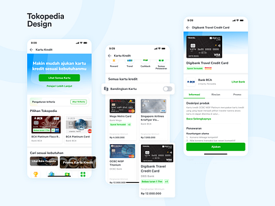 Tokopedia - Credit Card app card compare credit card design ecommerce fintech ios mobile tokopedia ui user experience user interface ux