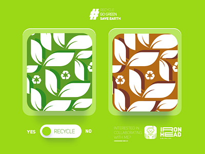 Recycle Pattern app branding design flat illustration flatdesign go green illustration logo pattern art recycle save earth typography ui ux web